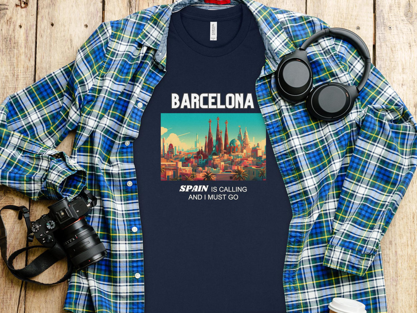 Barcelona Spain is Calling Travel Day T-Shirt for Men, Women, Kids & Babies. Family Matching Set, Family Traveling Day T-shirt, Spain Trip