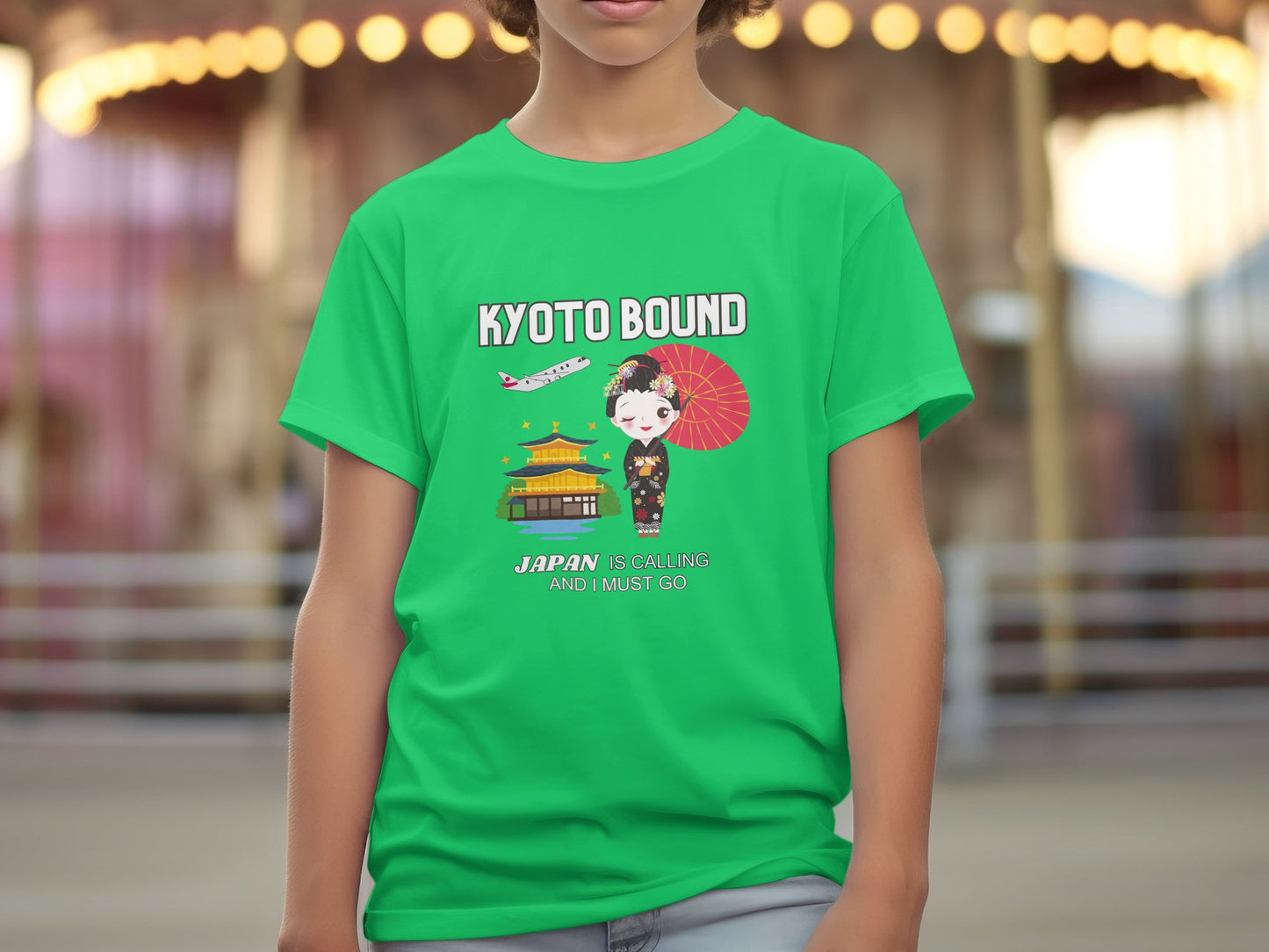 Kyoto Bound Japan is Calling Travel Day T-Shirt for Men, Women, Kids & Babies. Family Matching Set, Family Traveling Day T-shirt, Geisha