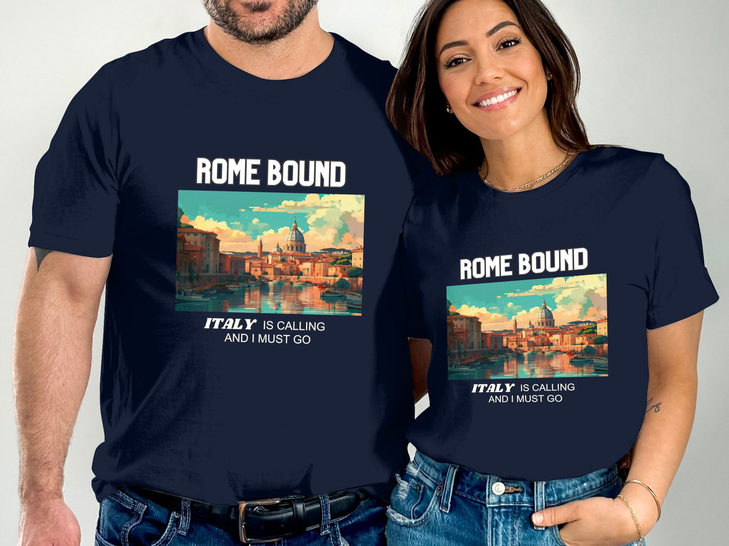 Rome Bound Italy is Calling Travel Day T-Shirt for Men, Women, Kids & Babies. Family Matching Set, Family Traveling Day T-shirt, Italy Trip