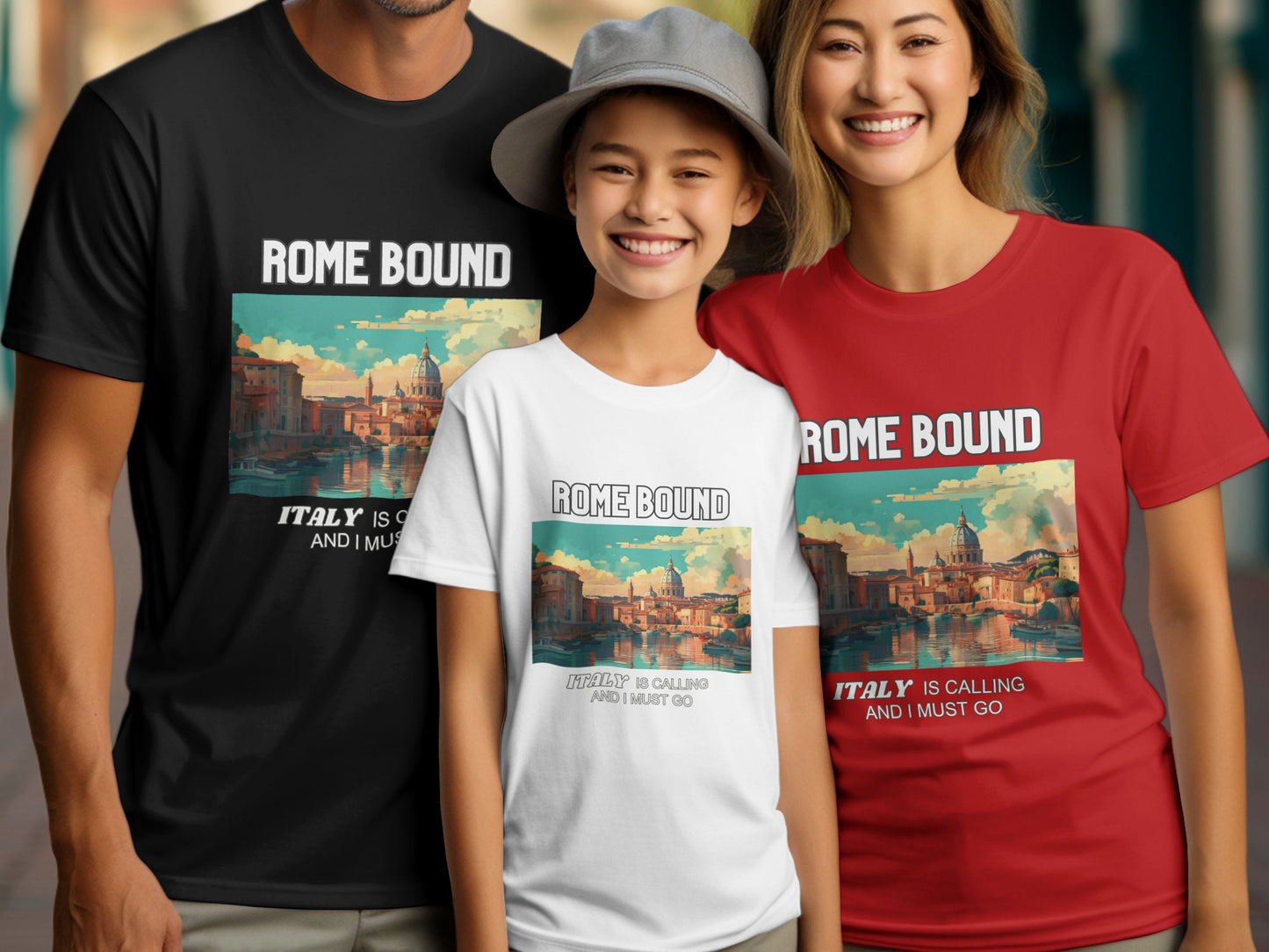 Rome Bound Italy is Calling Travel Day T-Shirt for Men, Women, Kids & Babies. Family Matching Set, Family Traveling Day T-shirt, Italy Trip