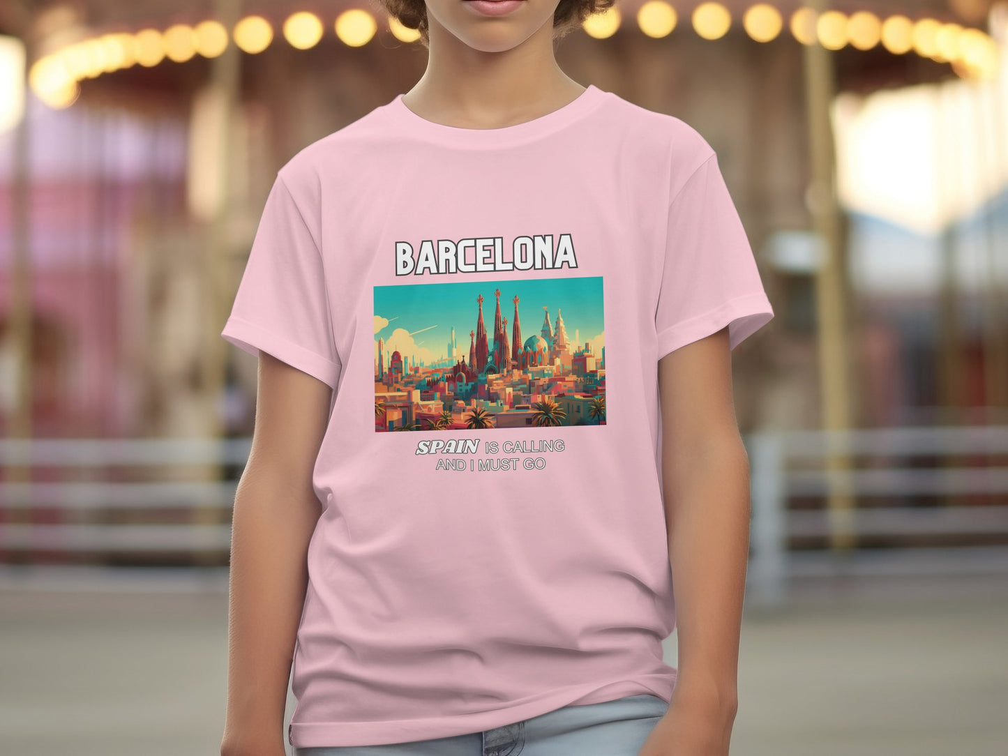 Barcelona Spain is Calling Travel Day T-Shirt for Men, Women, Kids & Babies. Family Matching Set, Family Traveling Day T-shirt, Spain Trip