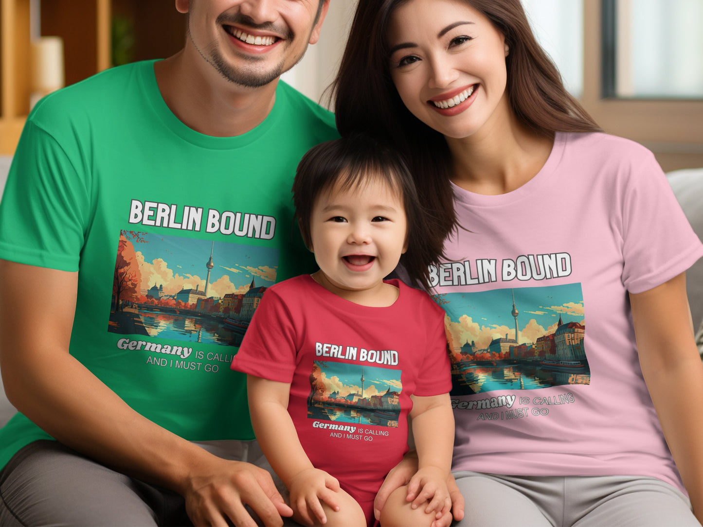 Berlin Bound Germany is Calling Travel Day T-Shirt for Men, Women, Kids & Babies. Family Matching Set, Family Traveling Day T-shirt