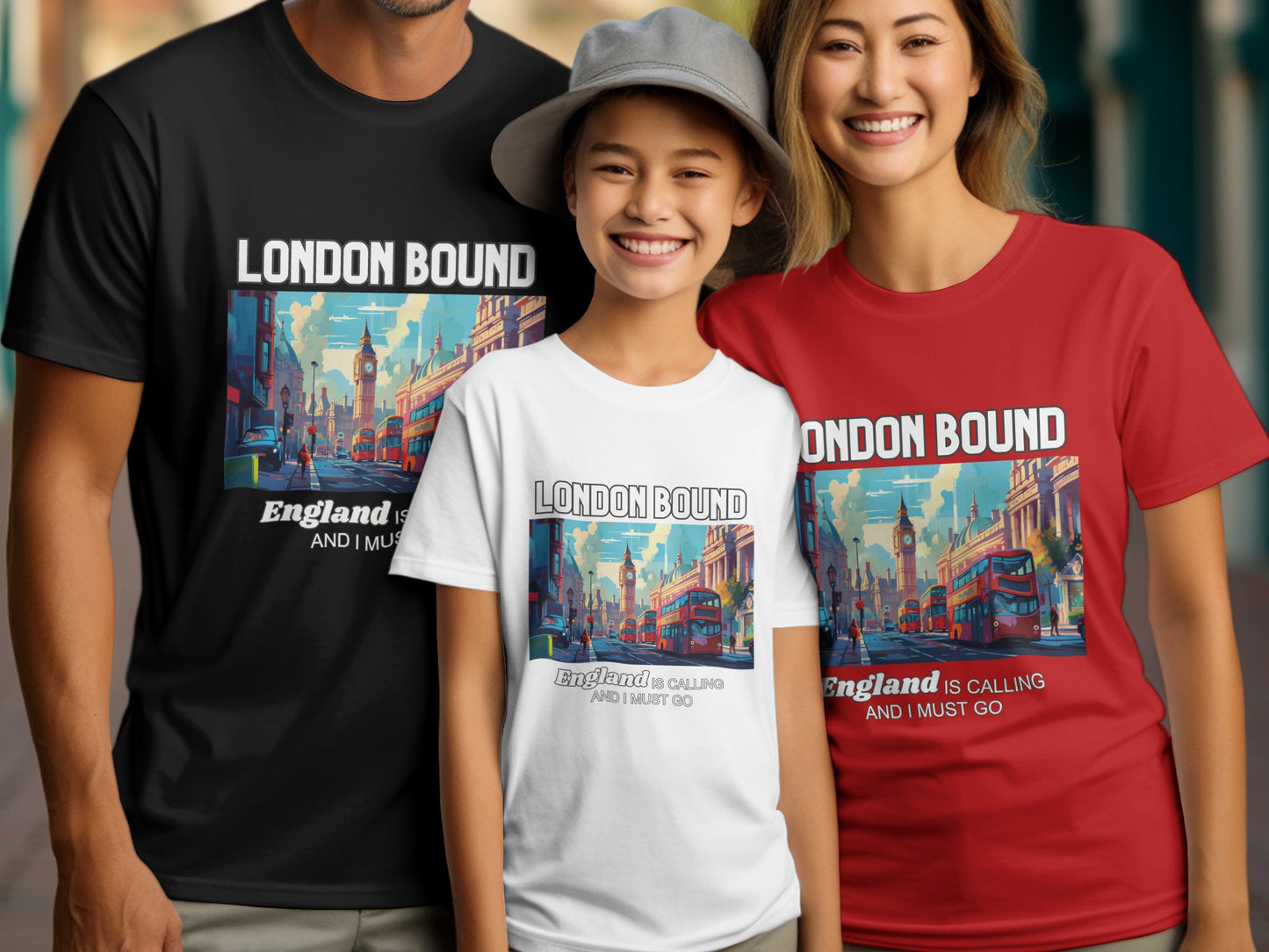 London Bound England is Calling Travel Day T-Shirt for Men, Women, Kids & Babies. Family Matching Set, Family Traveling Day T-shirt, UK Trip