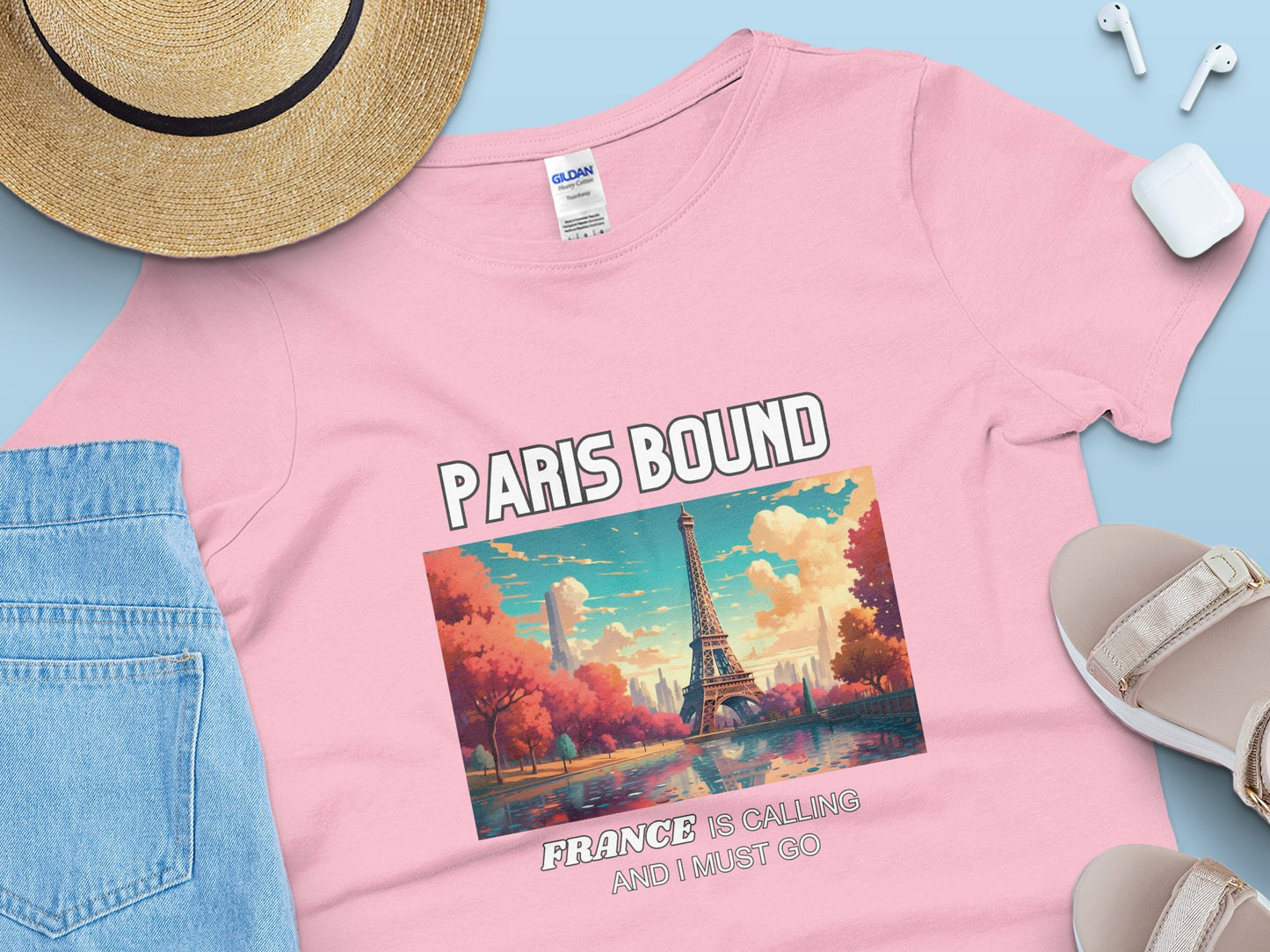 Paris Bound France is Calling Travel Day T-Shirt for Men, Women, Kids & Babies. Family Matching Set, Family Traveling Day T-shirt Paris Trip