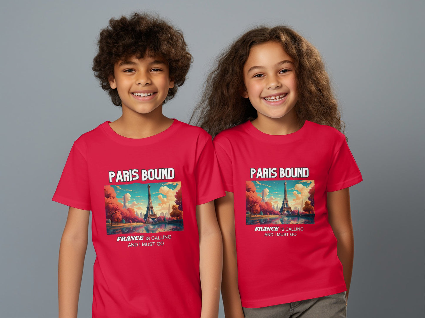 Paris Bound France is Calling Travel Day T-Shirt for Men, Women, Kids & Babies. Family Matching Set, Family Traveling Day T-shirt Paris Trip