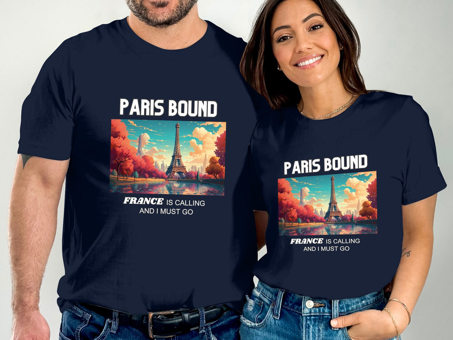 Paris Bound France is Calling Travel Day T-Shirt for Men, Women, Kids & Babies. Family Matching Set, Family Traveling Day T-shirt Paris Trip