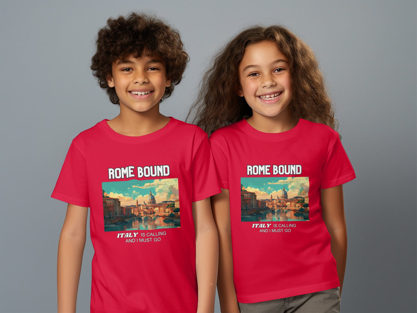 Rome Bound Italy is Calling Travel Day T-Shirt for Men, Women, Kids & Babies. Family Matching Set, Family Traveling Day T-shirt, Italy Trip